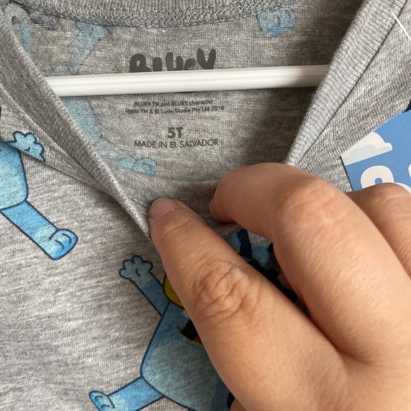 Bluey Kids Short Sleeve Graphic Gray T-Shirt size 5T-NWT - Picture 3 of 4